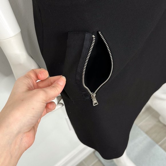 Zara Basic A-Line Mini Skirt Zip Front Pockets in Black Women’s Size M - Picture 5 of 10